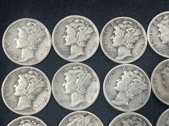 (20) 1940s Mercury Dimes