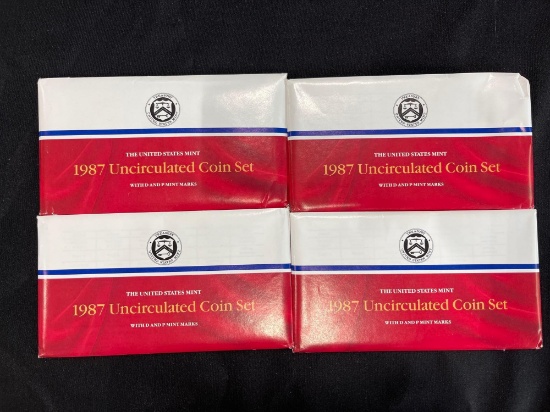 (4) 1987 U.S. Mint Uncirculated Coin Sets