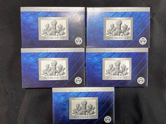 (5) 2023 U.S. Mint Proof Sets