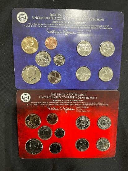 (2) 2023 P and D U.S. Mint Uncirculated Coin Sets