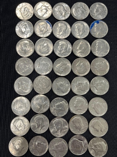 (40) 1971-1972 Kennedy Half Dollars