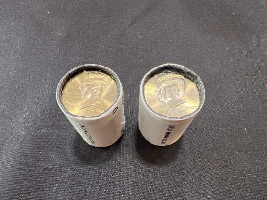 (2) Rolls of Gilded Kennedy Half Dollars