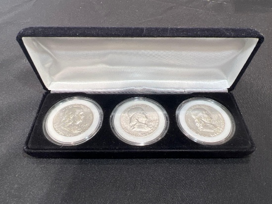Set of 3 Franklin Half Dollars,