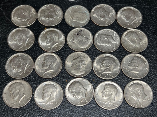 (20) 1971 Kennedy Half Dollars