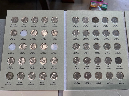 (4) Roosevelt Dime Collection Books, Not Complete