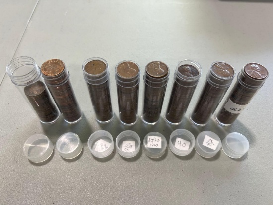 (8) Tubes of Assorted Pennies