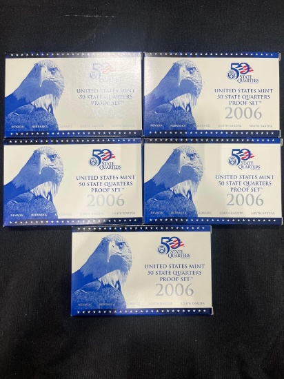 (6) 2006 U.S. Mint 50 State Quarters Proof Sets