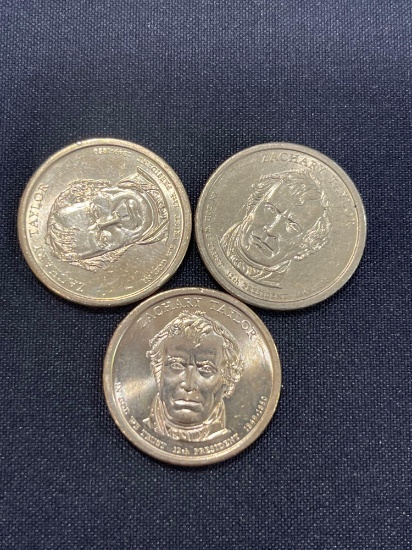 (3) Presidential Zachary Taylor Dollar Coins