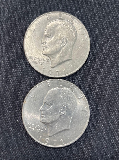 (2) 1971 Eisenhower Dollar Coins