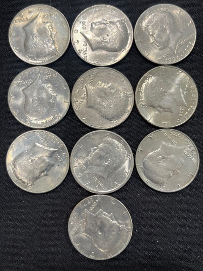 (10) Kennedy Half Dollars