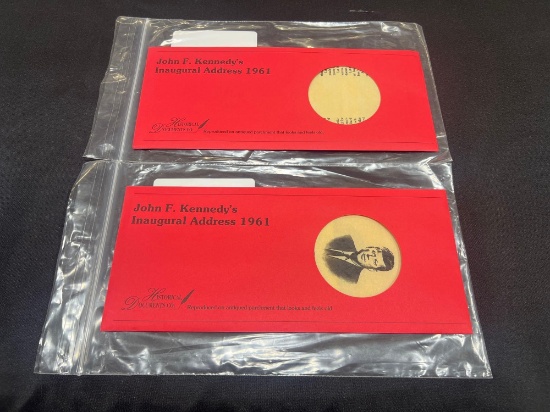 (2) Reproduction JFK Inaugural Address 1961 and The Torch is Passed Book