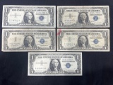 (5) US 1 Dollar Silver Certificates