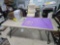 6ft Folding table, craft items, floor lamp