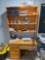 Desk with contents, label printer, Scotch TL901, desk items