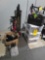 Bike pumps, organizer with bicycle accessories, W 8.5 click in shoes, M 11 click in shoes, cycle ops