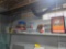 Contents of shelf, beads, thread, craft items