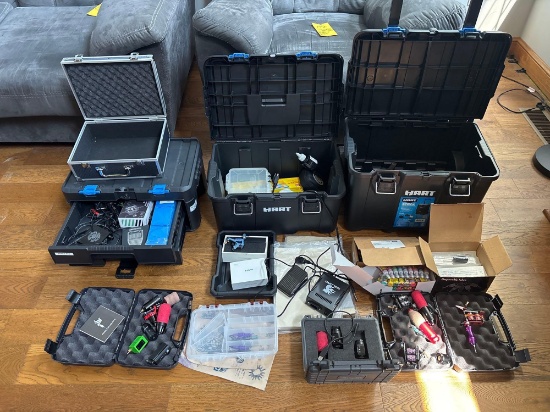 Tattoo Guns and Peddles, Hart Cases, Ink, Cases