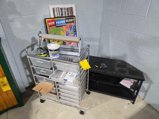 TV stand, organizer cart, puzzel