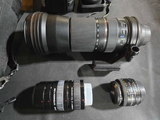 Tamron SP 150-600mm F/5-6.3 lens, kenko extension tube, Nikkor 50mm lens