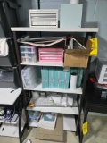 Shelf and Contents, (16) sublimation tumblers, craft items, cutter