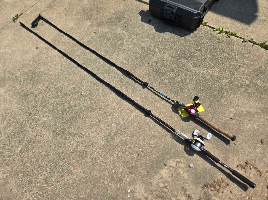 Abu Garcia max pro reel with 13 fishing crank bair rod, Bass Pro shop bait casting combo