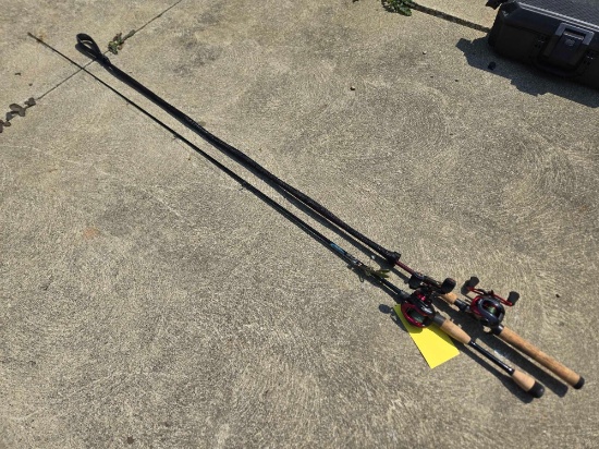 Quantum reel with berkley 6ft bait casting rod, Bass pro reel with St. Croix 6ft6in medium rod