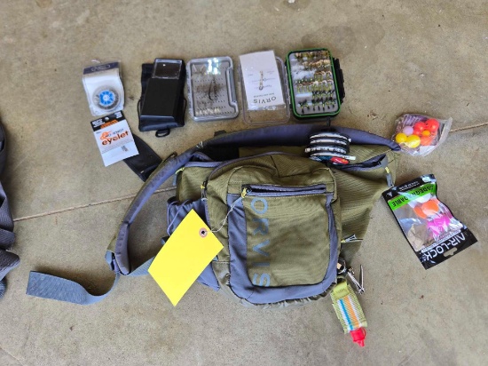 Orvis fly tackle bag, tippet, flys, and more tackle