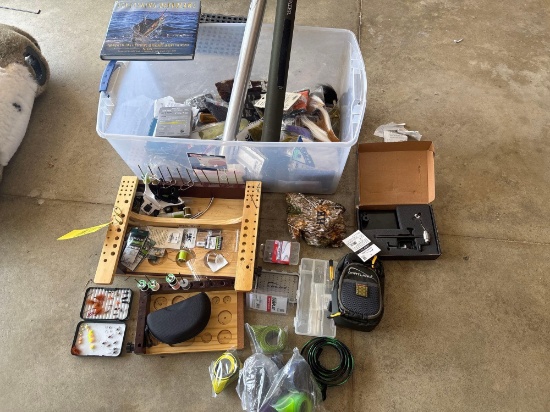 Large Lot Of Fly Equipment, Tooling, Fly Rod Cases and Accessories Bags