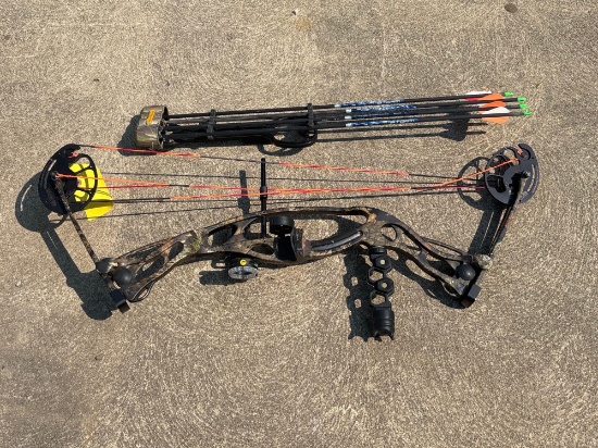 Martin Equalizer Compound with Trophy Ridge Single Pin Slider Sight, Hostage Rest, Stabilizer with