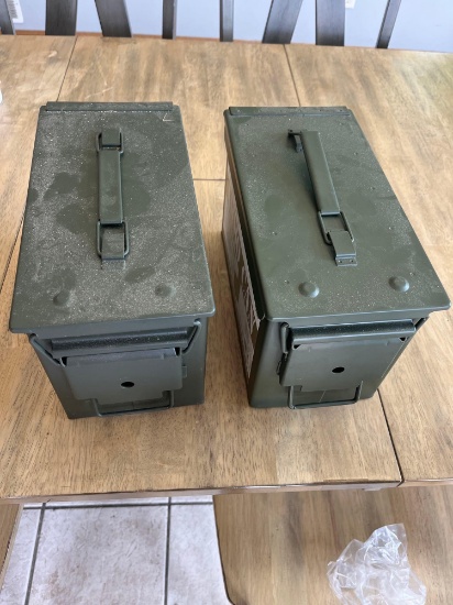 (2) Ammo Metal Cans