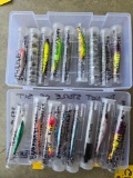 Various Walleye baits, bandits, berkley flickers, rapalas, and others