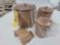 2003 Longaberger 3 Pc. Canister Set w/ Lids, Protectors, & Pewter Label Tie-On