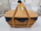 1999 Longaberger Collector's Club Family Picnic Basket w/ Liner, Lid, & Organizer Protectors