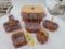 1995 Longaberger Sweetheart Getaway Basket w/ 5 Small Matching Baskets