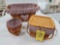 1994 Longaberger Sweetheart Forever Yours Basket & Remembrance Basket w/ Liners & Protectors
