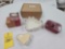 Heart Ramekin, 2004 Sweetest Heart Dish, & Small Basket w/ Candle