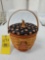 1995 & 1996 Longaberger Halloween Pumpkin Basket w/ Lids & Protectors