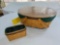 2004 Longaberger Holiday Hostess Basket w/ Small Matching Basket, Liner, Lid, & Protector