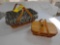 1996 Longaberger Holiday Hostess Basket & 1996 Holiday Cheer Basket w/ Liners, Protectors, & Lid