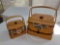 2000 Longaberger Christmas Deck The Halls 2 Pc. Basket Set w/ Liners, Lids, Protectors, &