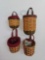 2001 Longaberger Christmas Little Elf, Holiday Treats, & Santa's Helper Hanging Baskets w/ Liners &