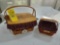 1993 Longaberger Christmas Hostess Basket w/ Matching Smaller Basket, Lid, Liners, & Protectors