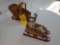 1991 Longaberger Christmas Yuletide Traditions Basket w/ Wooden Sled Runners & 2007 Holiday Helpers