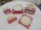NIB Longaberger Traditional Holly Trivet, Sauce Boat, Salt & Pepper, Cups, & Pie Plate