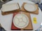 NIB Longaberger Pottery Large Platter, Cake Plate, & Divided Relish Plate