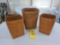 3 Longaberger Waste Bin Baskets w/ Protectors
