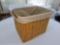 2004 Longaberger Personal File Basket w/ Liner & Protector