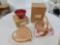 NIB 2005 Longaberger Be My Valentine Ruffled Bowl & Basket, & 2005 Sweetheart Basket w/ Lids,