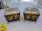 (2) 2009 Longaberger Seedling Baskets w/ Wrought Iron Stands, Liners, & Protectors