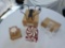 NIB Longaberger Basket, Wrought Iron Stand, & Glass Assortment